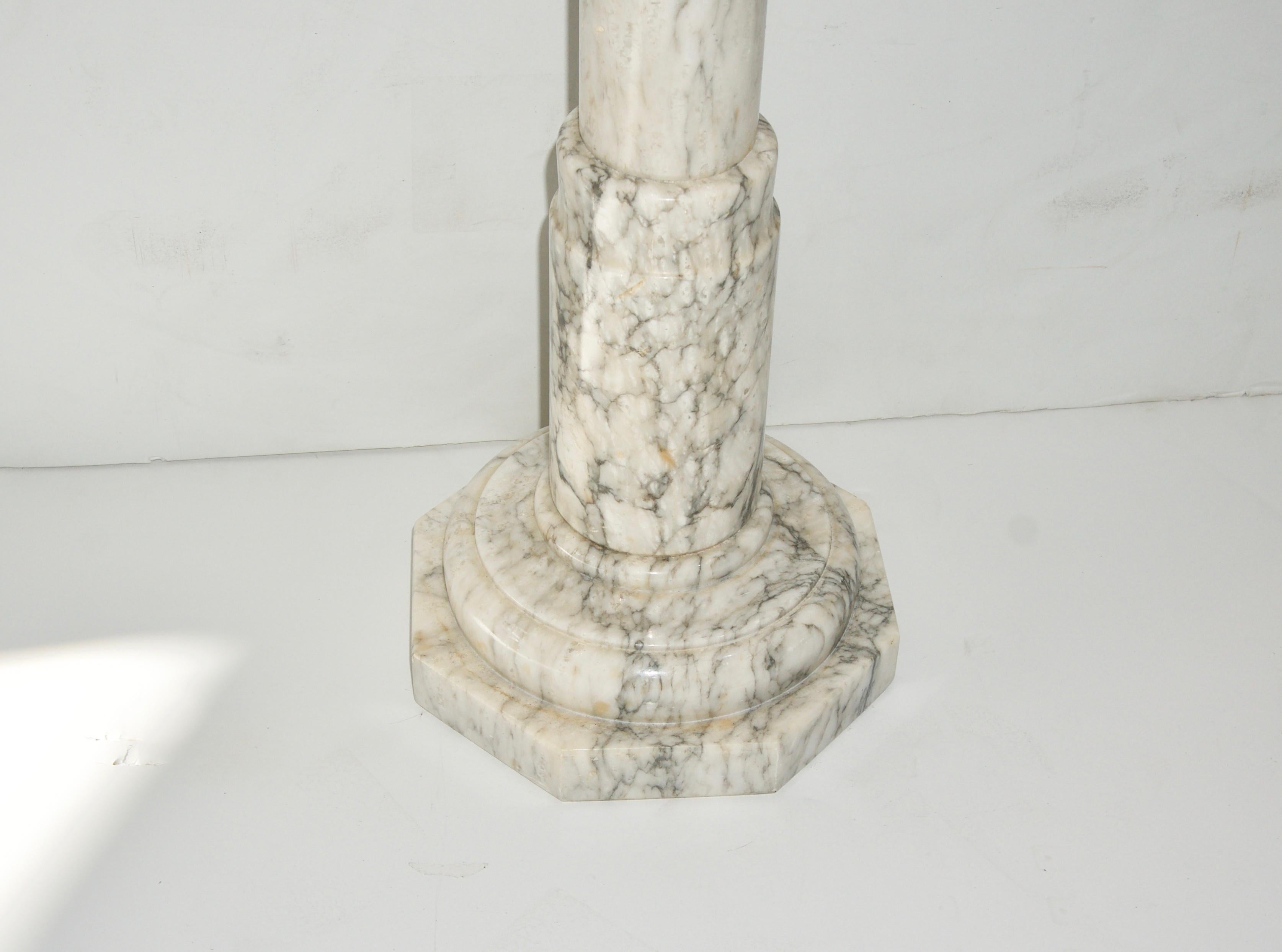 Neoclassical Revival Calcutta White Marble Pedestal