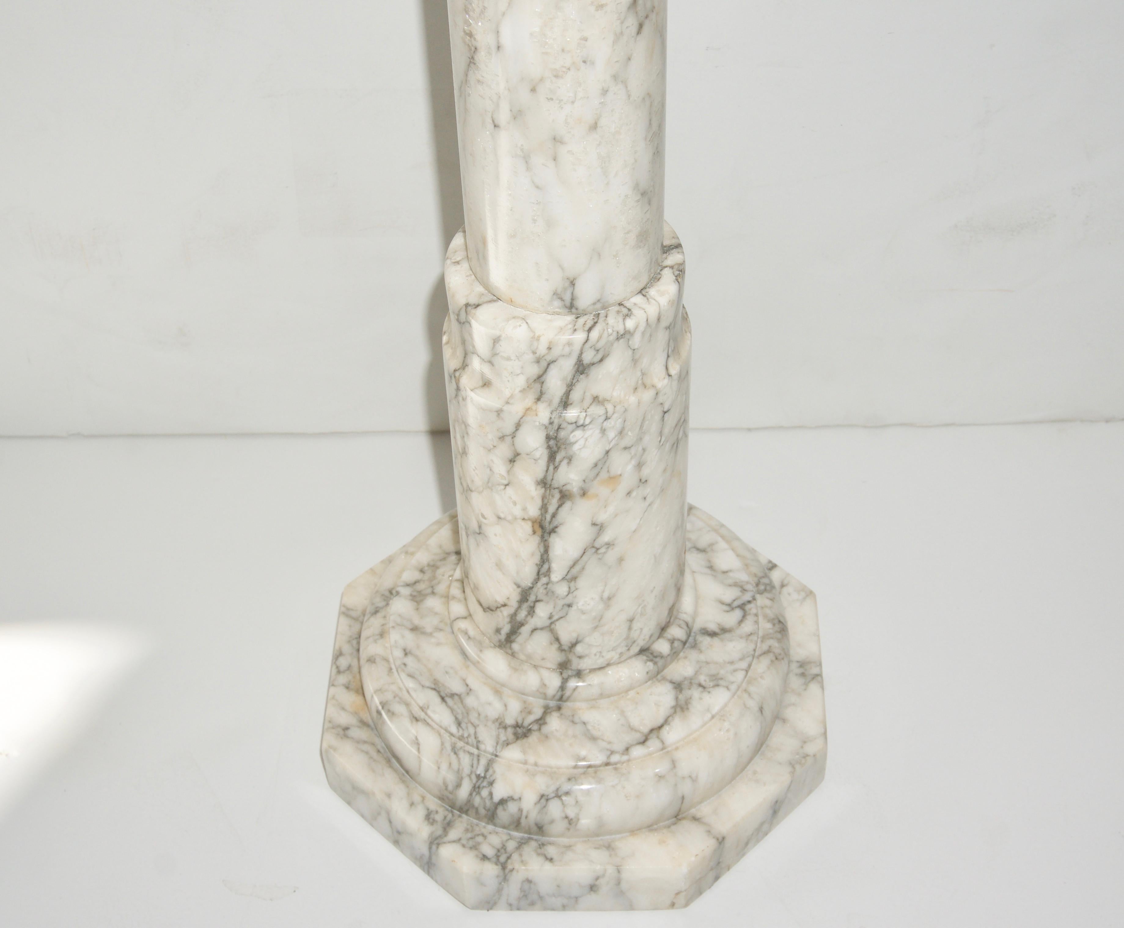 Italian Calcutta White Marble Pedestal