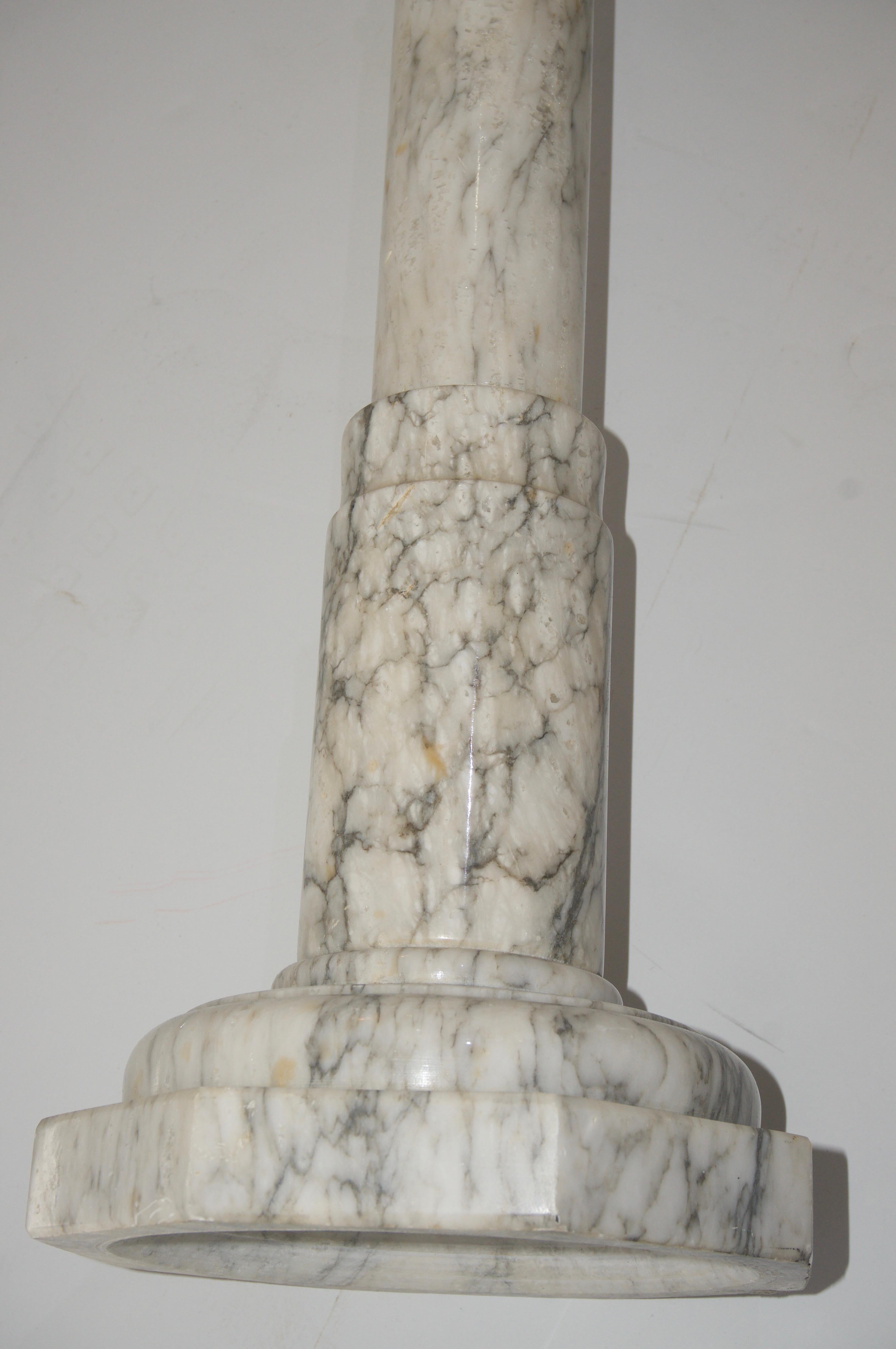 20th Century Calcutta White Marble Pedestal