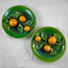 Caldas Bordallo Pinheiro Portuguese Palissy Ware Oranges Trompe l'Oeil Plaque