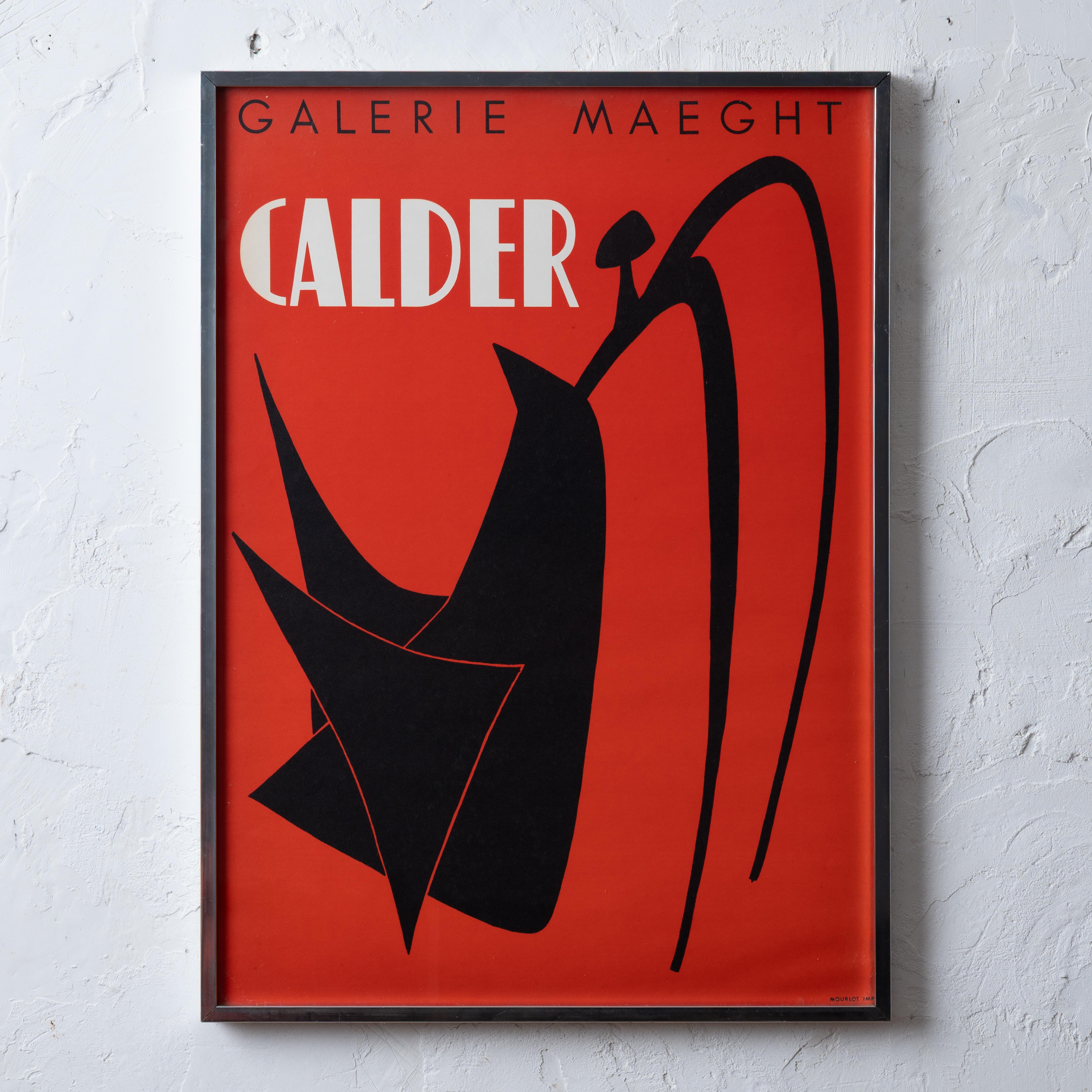 Una litografia originale del manifesto della mostra di Alexander Calder alla Galerie Maeght di Parigi, nel 1959.

18 ½ per 25 ½ pollici



