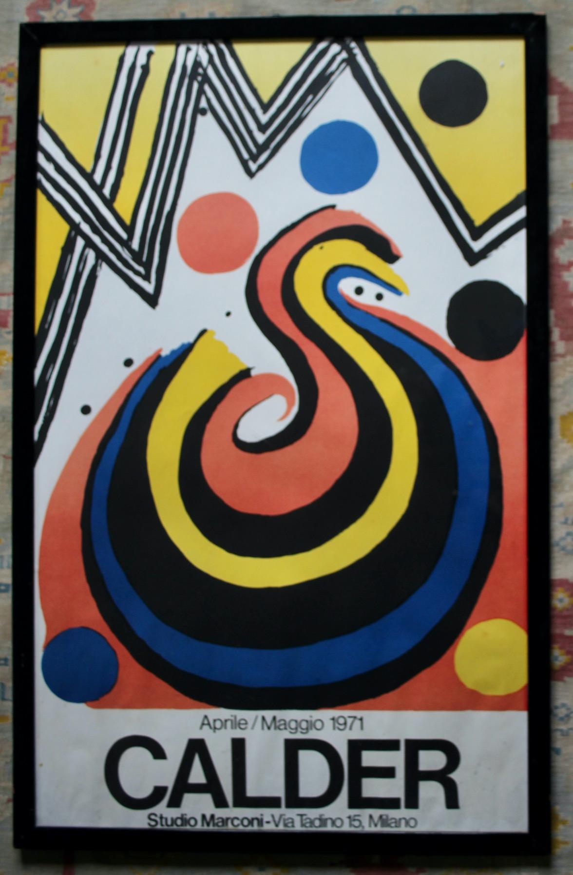 Alexander Calder - Poster Exhibition è una rara stampa mista a colori in offset e litografia realizzata nel 1971. 
