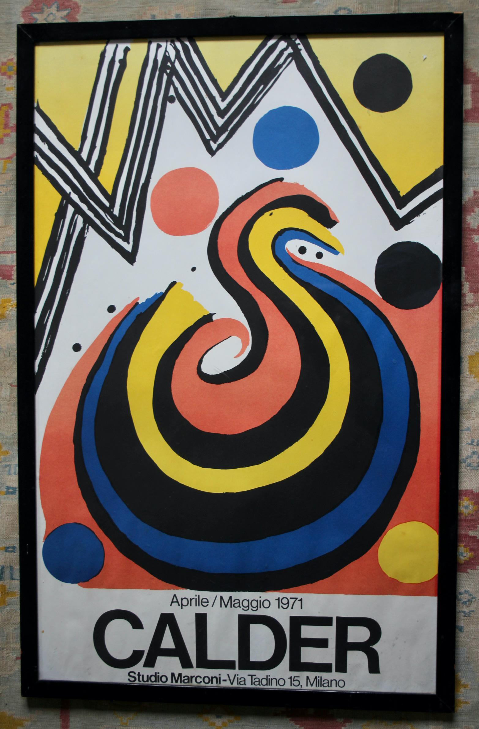 Fine XX secolo Manifesto della mostra di Calder a Milano 1971 in vendita