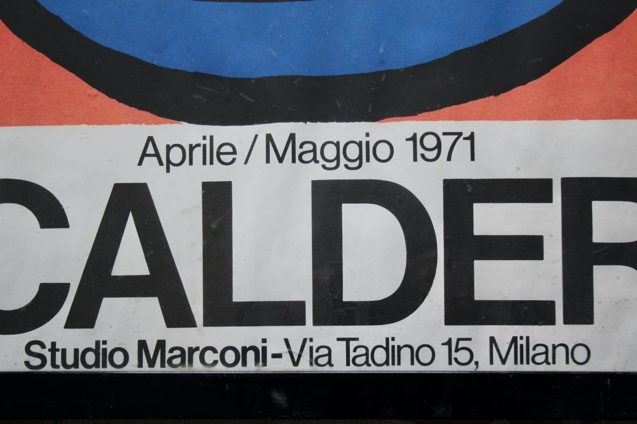 Vetro Manifesto della mostra di Calder a Milano 1971 in vendita