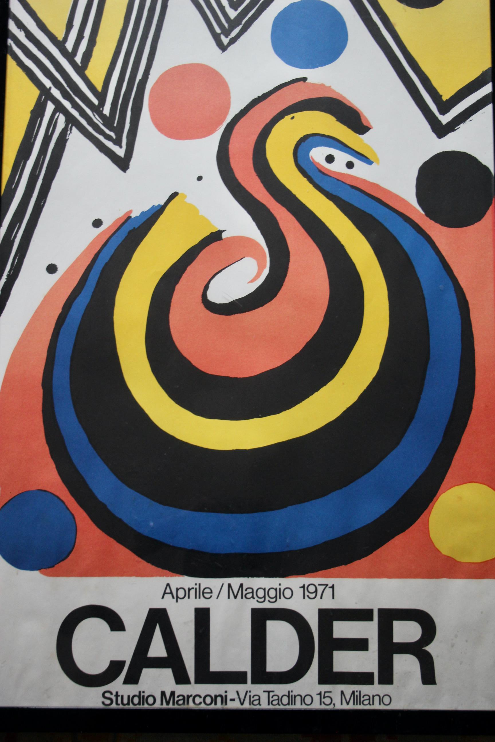 Manifesto della mostra di Calder a Milano 1971 in vendita 2