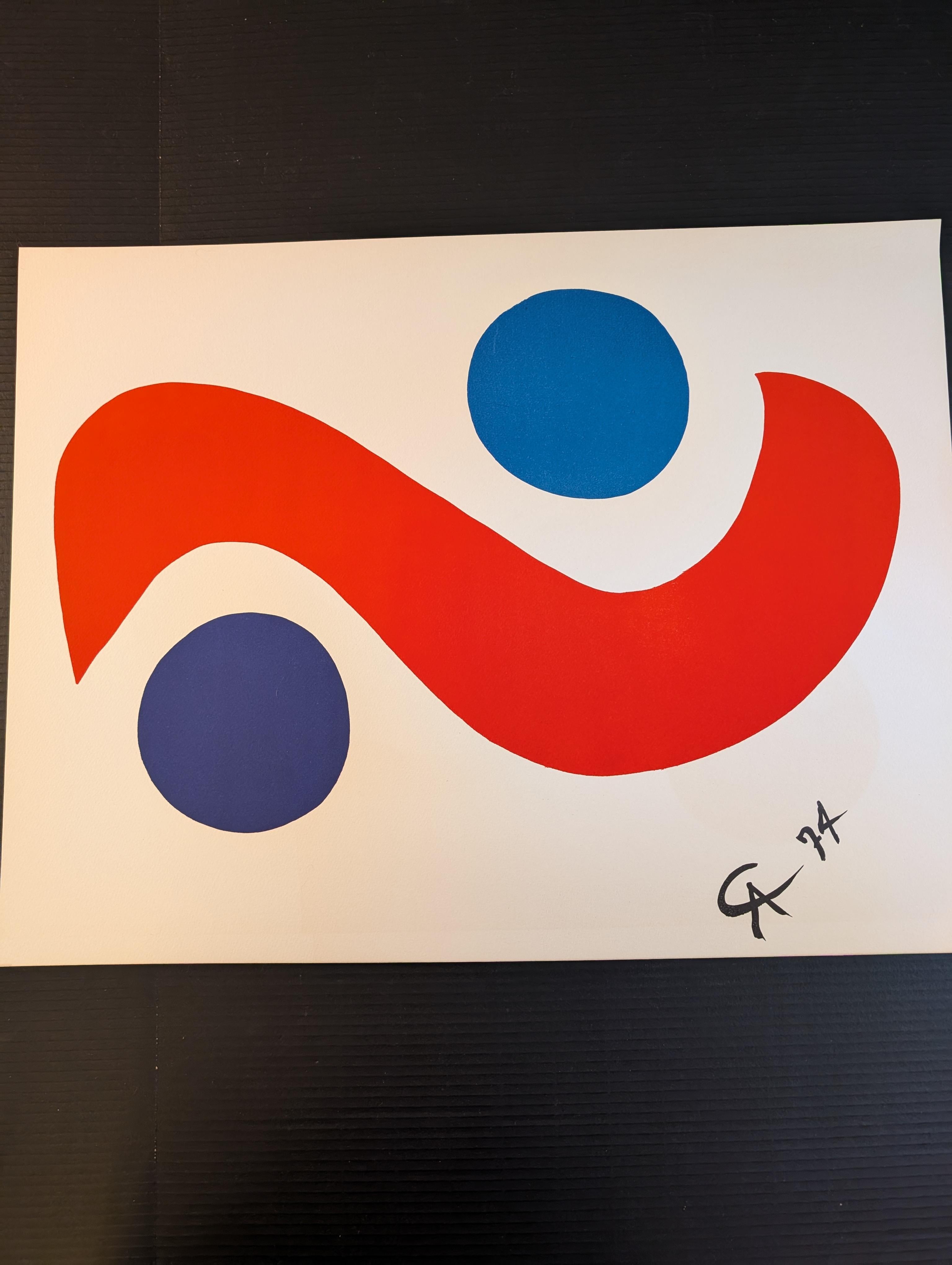 Calder Fliegende Farben Lithographie
Original-Lithographie aus den 70er Jahren, ohne Stempel
Nie gerahmt, ein Besitzer aus den 70er Jahren.