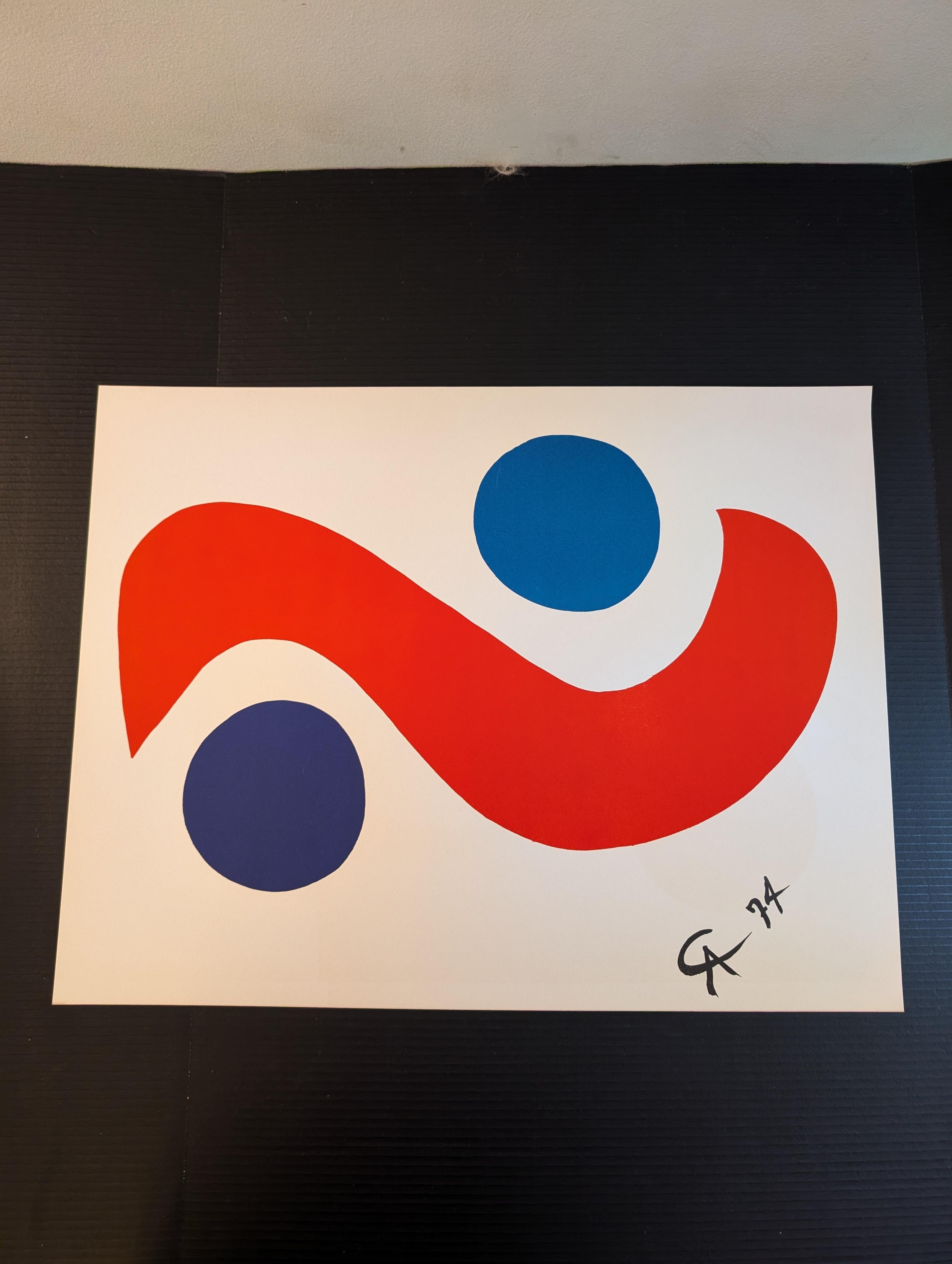 Calder Fliegende Farben Lithographie (amerikanisch) im Angebot