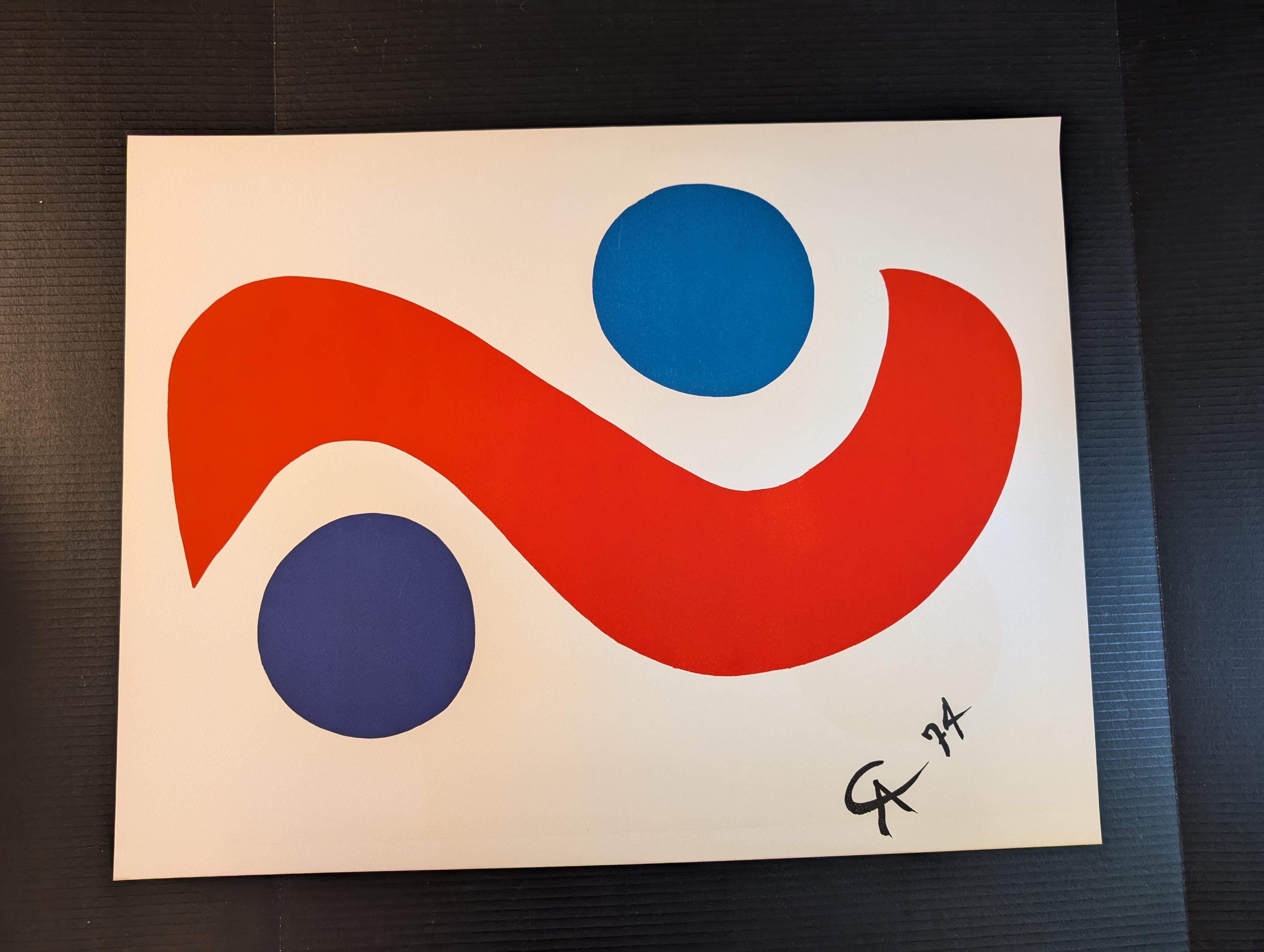 Calder Fliegende Farben Lithographie im Angebot 3
