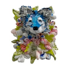 Lamb's Ear, Contemporary Figurative Wall Sculpture,Recycled Material Assemblage