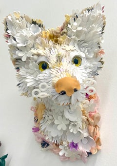 Used Valerian Vixen, Contemporary Wall Sculpture, Assemblage, Found Objects, Plastic