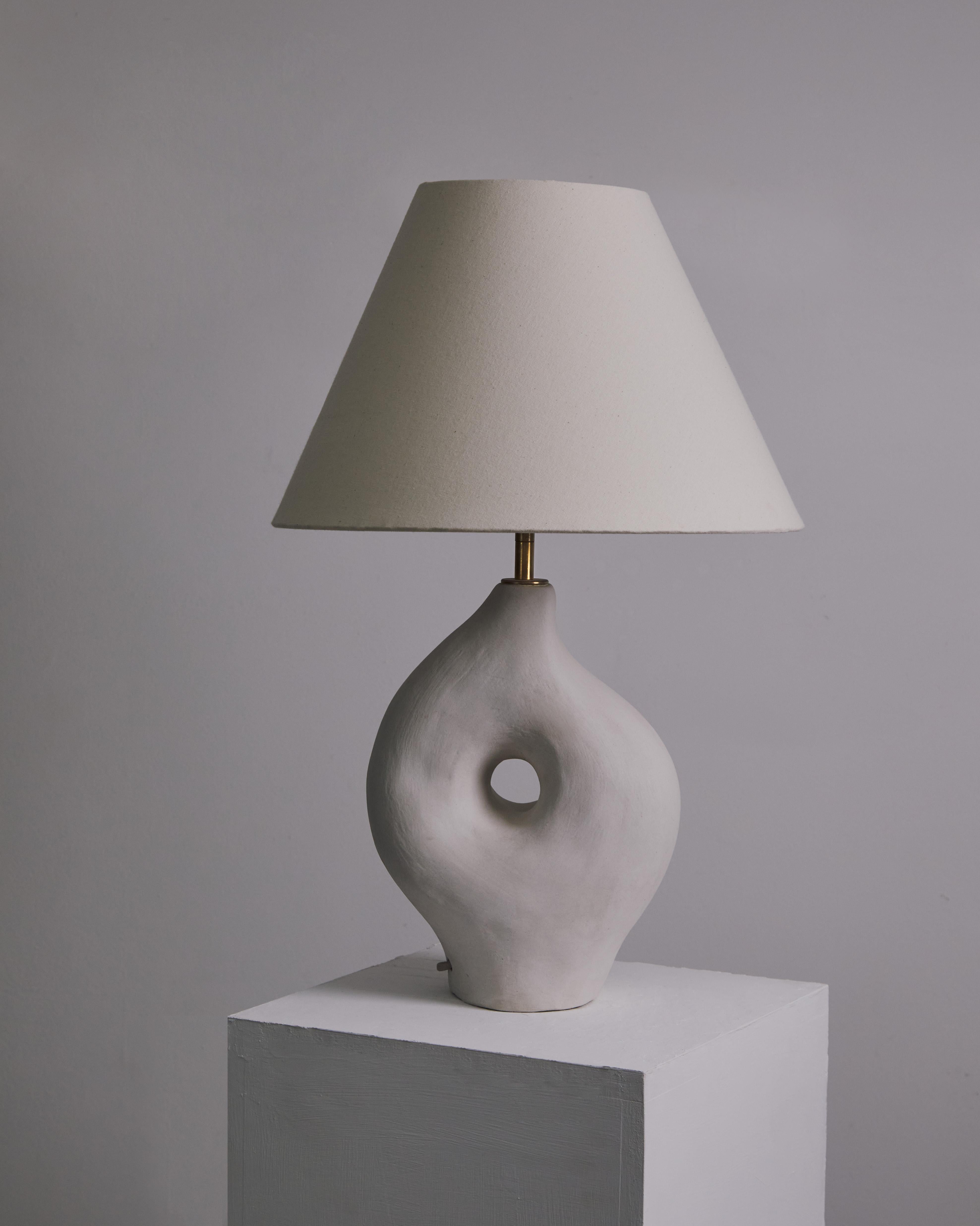 Calder Sculptural Ceramic Table Lamp by Hanna Englund Ceramics.
Choose between two lamp shade options:
