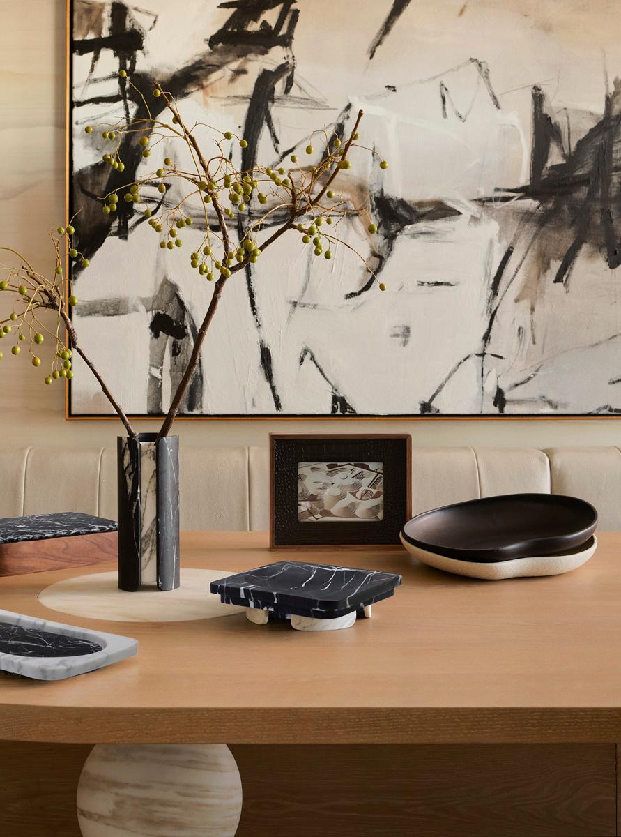 Caldera Tablett Nero & Arabescato von Greg Natale (Moderne) im Angebot