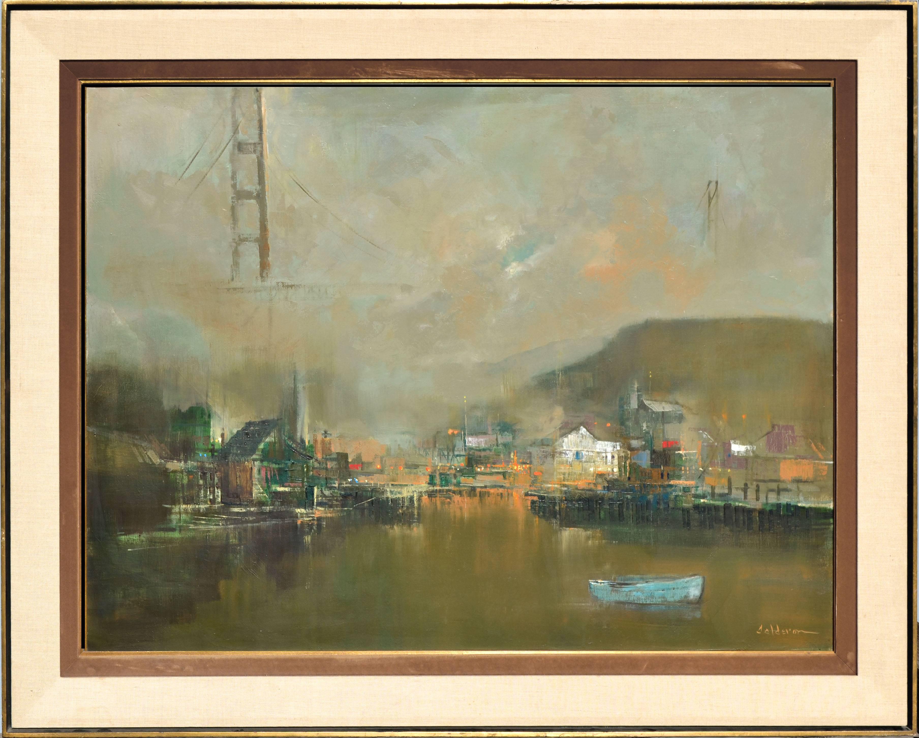 Calderon Landscape Painting - Vintage Sausalito Landscape -- Golden Gate