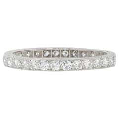 Caldwell Art Deco European Diamond Platinum Vintage Eternity Wedding Band Ring