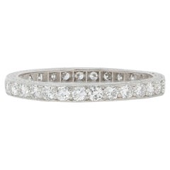 Caldwell Art Deco European Diamond Platinum Vintage Eternity Wedding Band Ring
