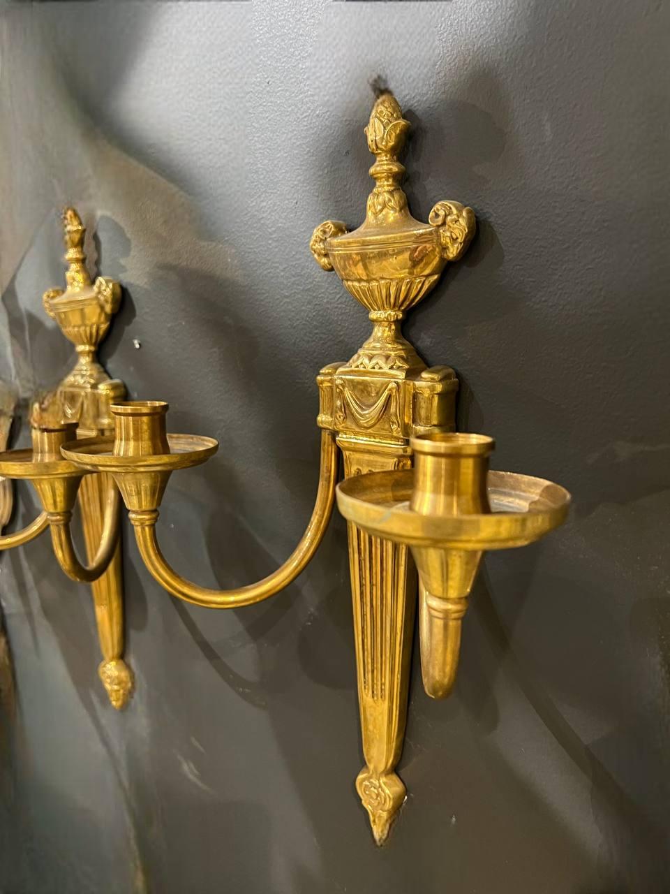 Gilt Caldwell Sconces With Rams Heads For Sale