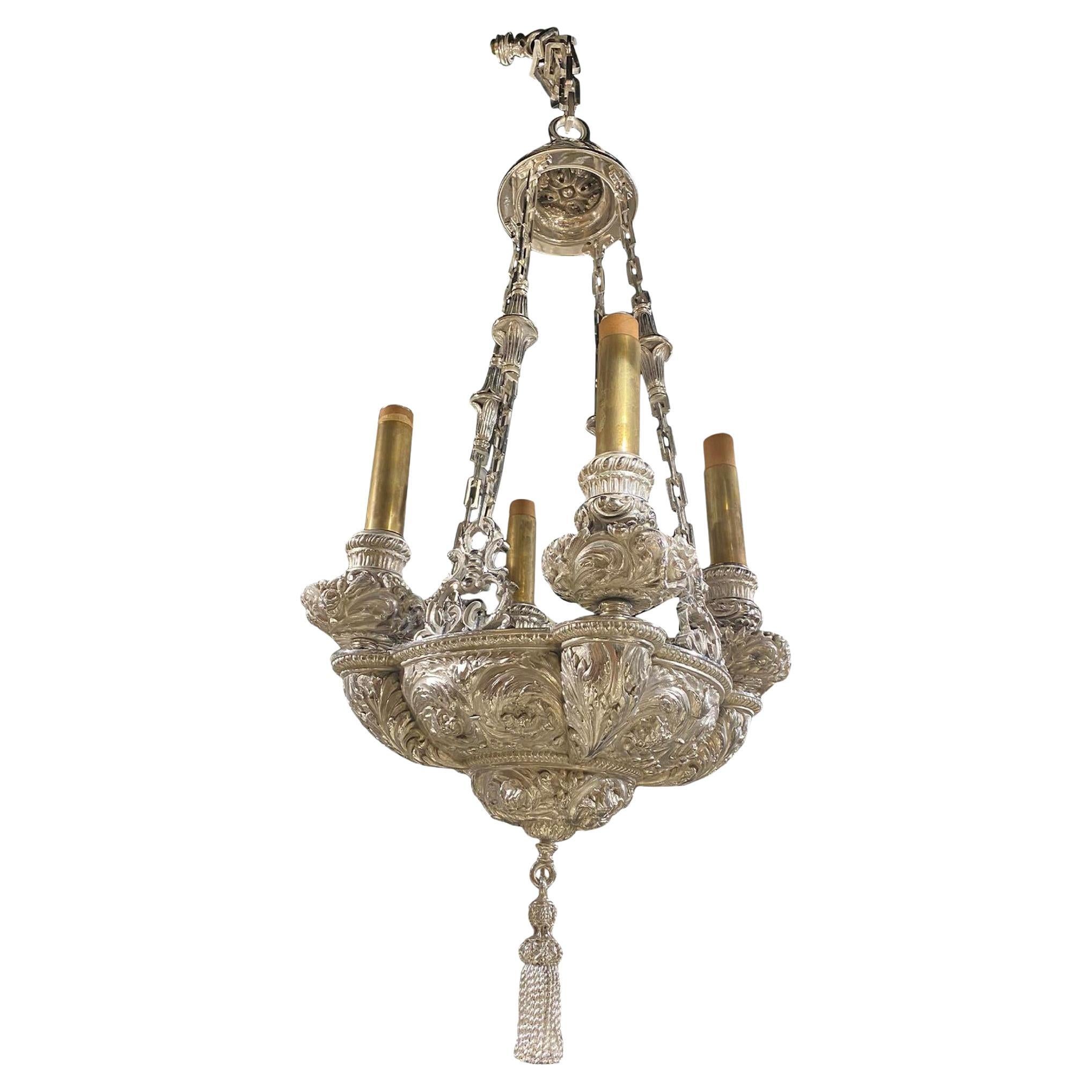 Caldwell Silver Plated Chandelier, Circa 1900