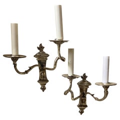 Caldwell Silver Plated Double Arm Sconces