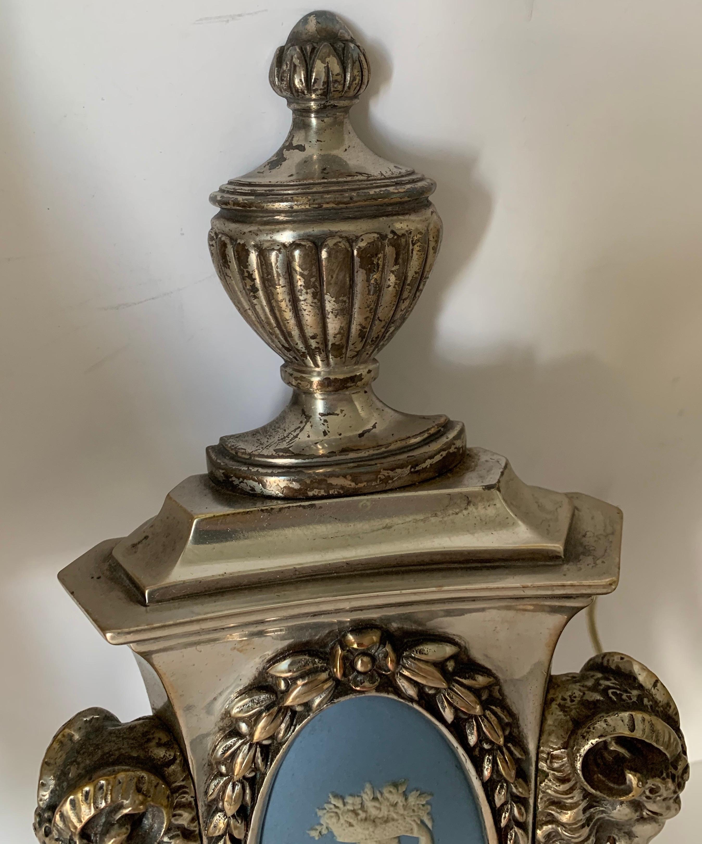 Caldwell Wedgwood Jasperware and Silver Plated Bronze Sconces For Sale 5