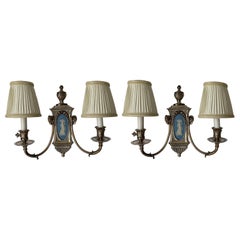 Caldwell Wedgwood Jasperware and Silver Plated Bronze Sconces