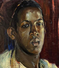“North African Man, c. 1916-21” by Caleb Arnold Slade, American Portrait Oil
