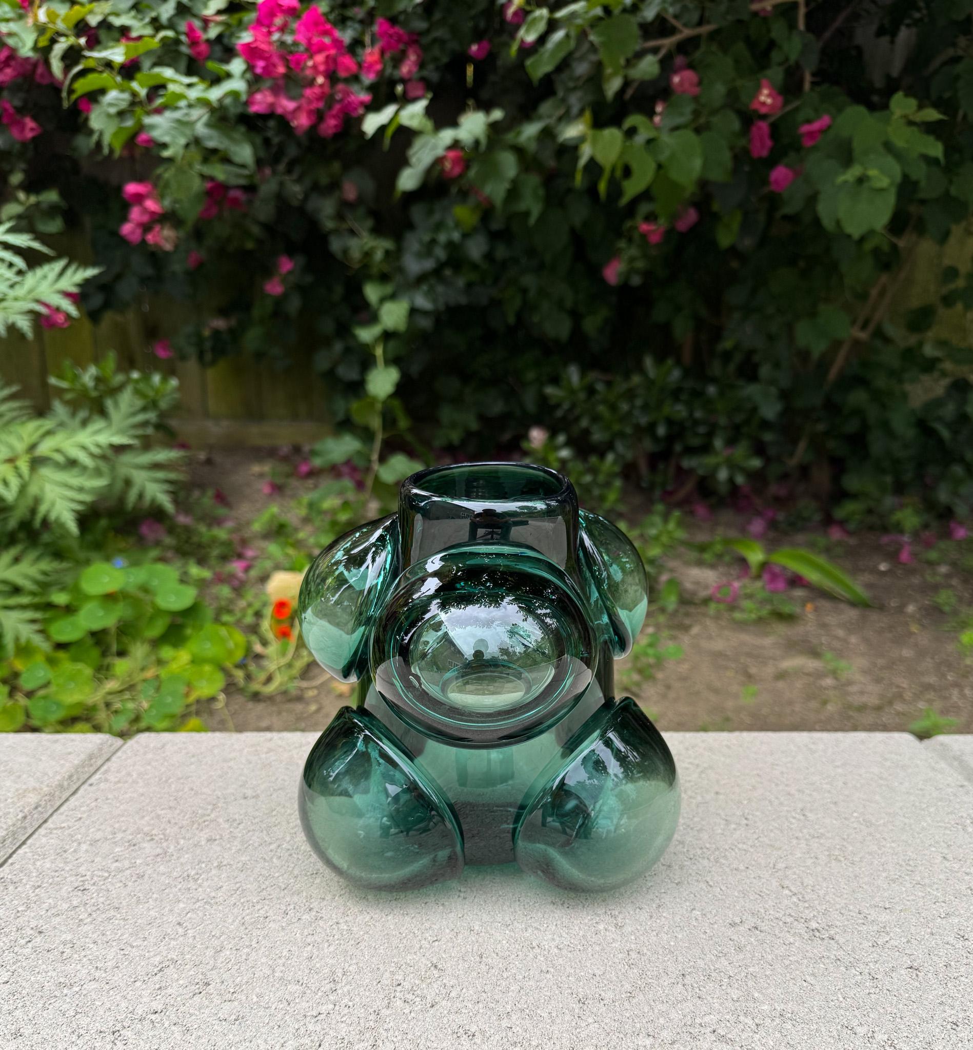 Caleb Siemon & Carmen Salazar Cumulo Hand Blown Glass Vase, California For Sale 12