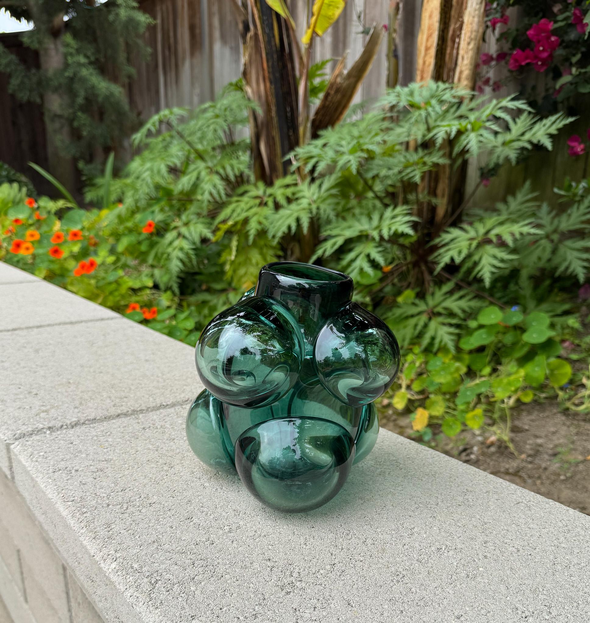 Modern Caleb Siemon & Carmen Salazar Cumulo Hand Blown Glass Vase, California For Sale