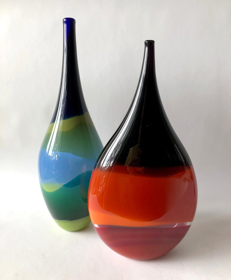 Caleb Siemon Pair of Handblown California Modern Glass Vases IMG 2181 master