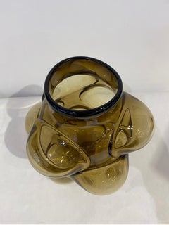 Caleb Siemon Signed Amorphic Bubble Glass Vase