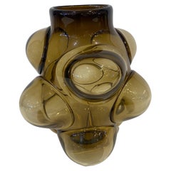 Caleb Siemon Signed Amorphic Bubble Glass Vase