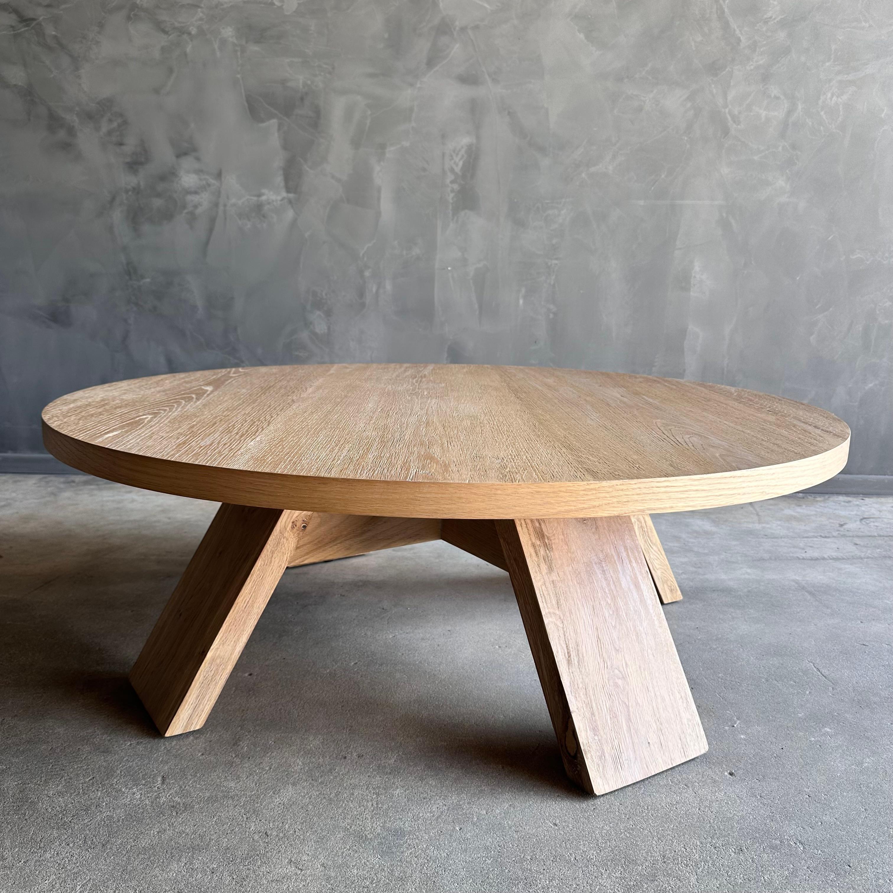 Contemporary Caleb White Oak Coffee Table 46