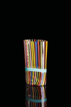 Calei Carlo Moretti Contemporary Murano Mouth Blown Glass Vase