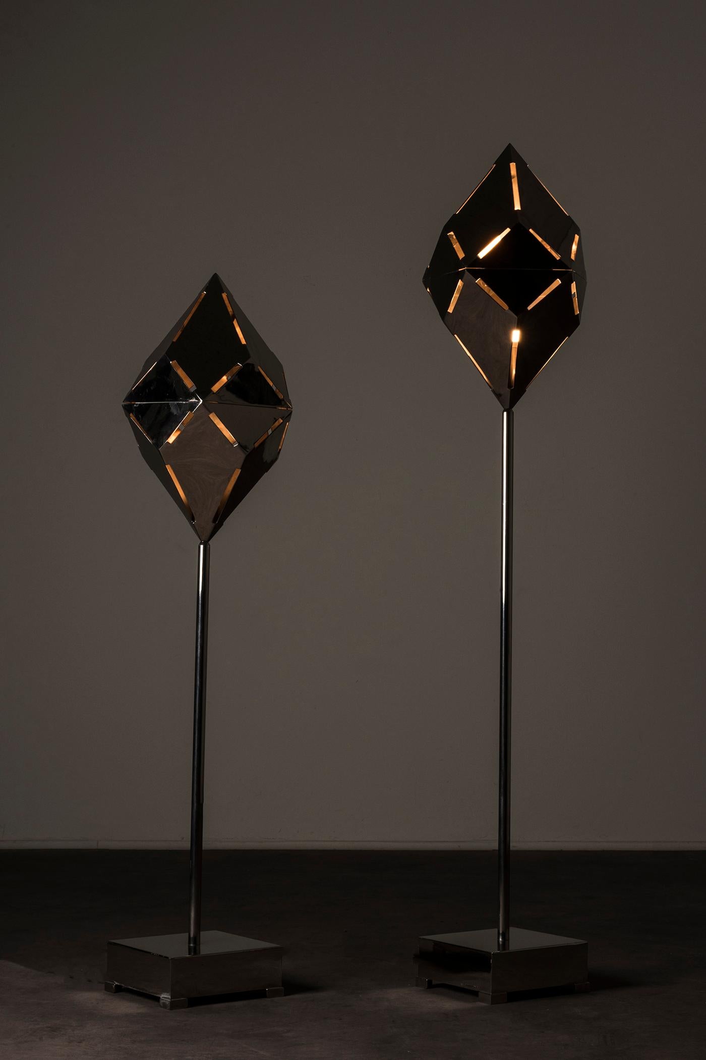 Plated Caleidoscopio Floor Lamp by Gabriella Crespi