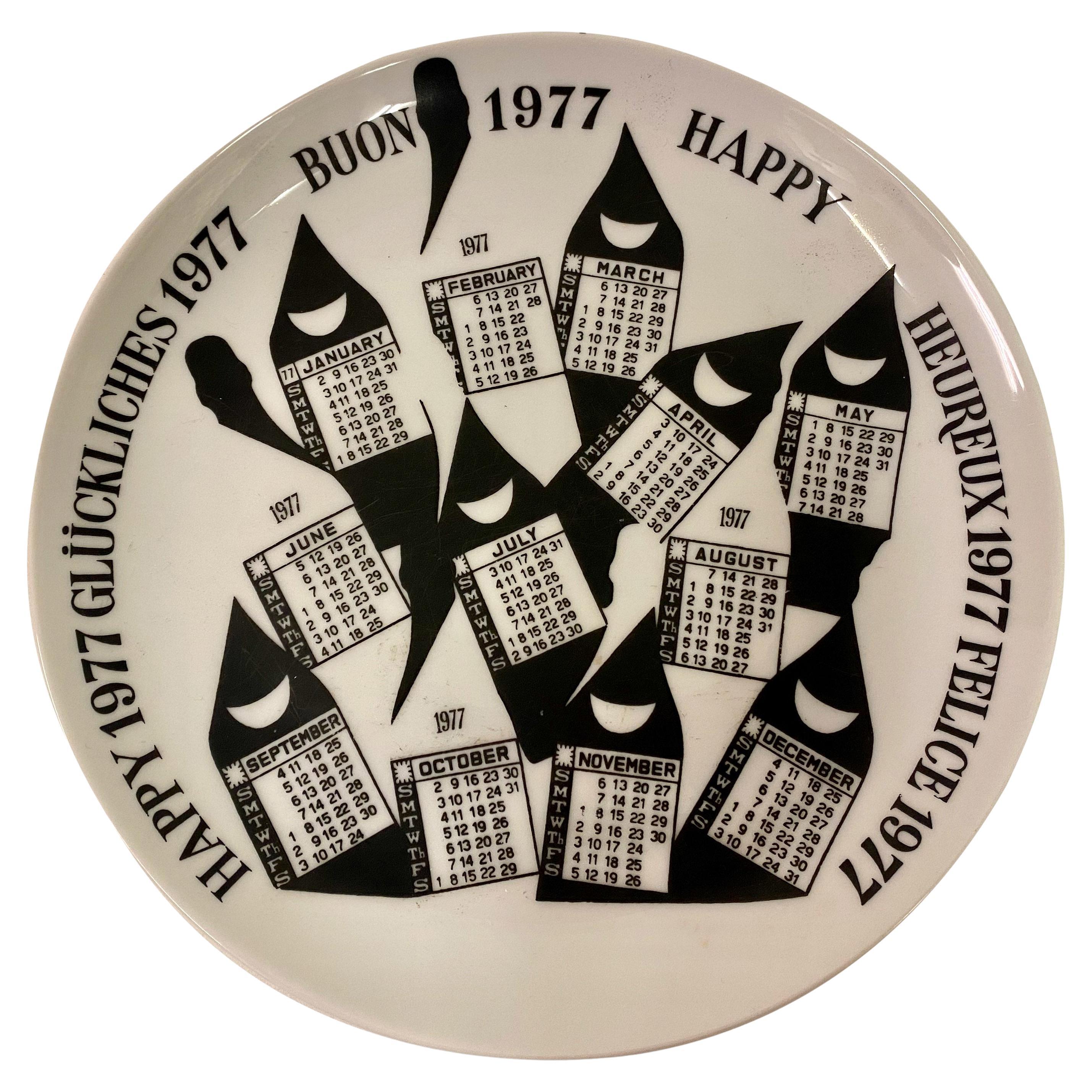 Calendar Plate from 1977 by Piero Fornasetti For Sale