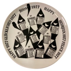 Calendar Plate from 1977 by Piero Fornasetti
