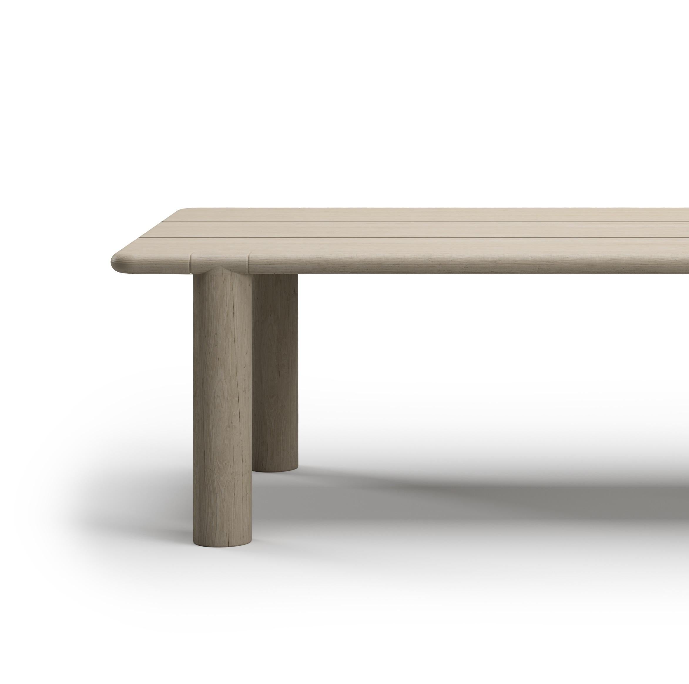Caleo-Ash FSC Teak Wood Frame Dining Room Table by SNOC In New Condition For Sale In Geneve, CH