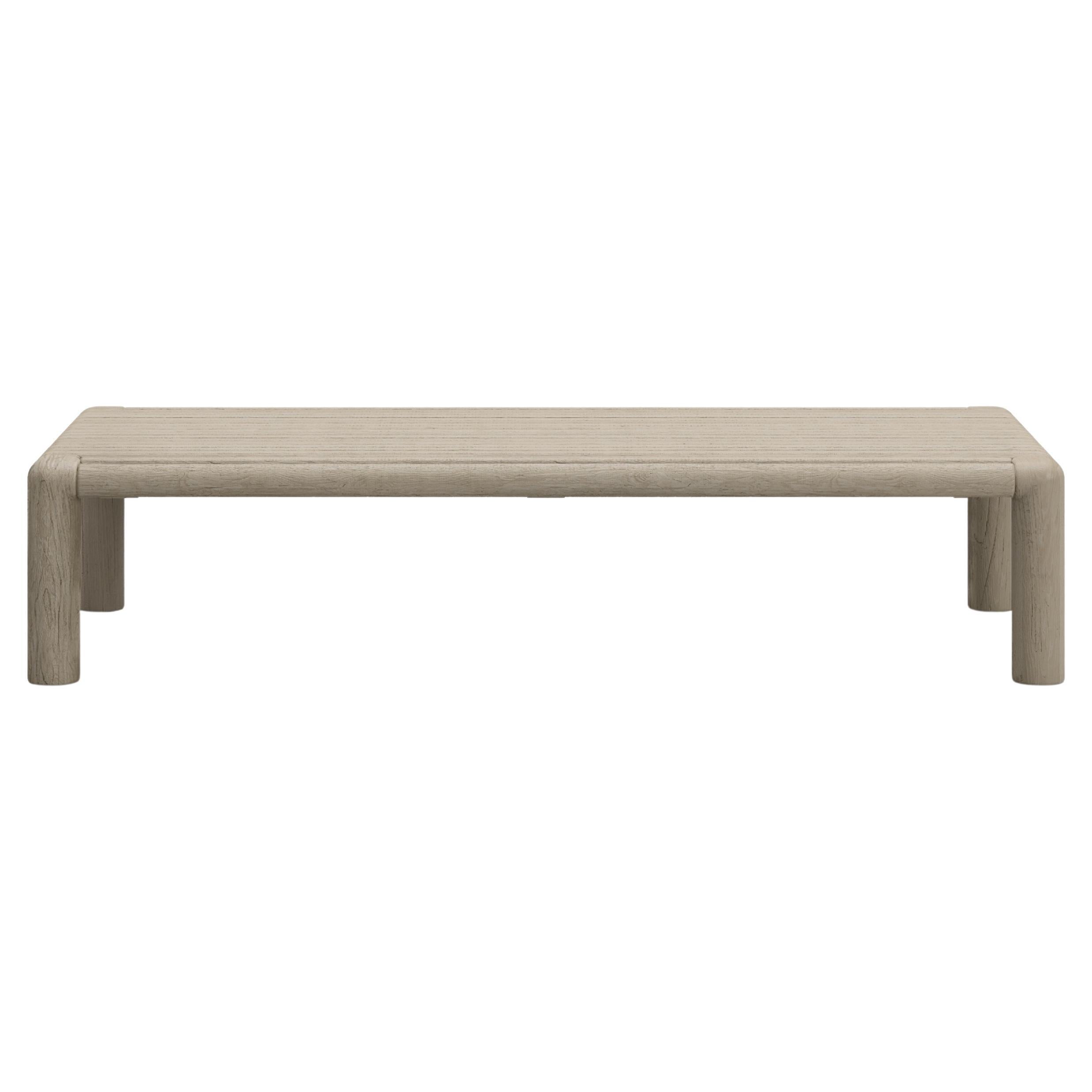 Caleo-Ash Teak Wood Decorative Large Low Coffee Table by SNOC