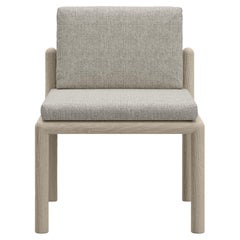 Caleo-Ash Teak Wood Frame, Rope And Ethereal Fabric Dining Chair by SNOC