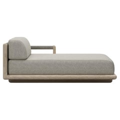 Caleo-Ash Teak Wood, Rope And Ethereal Fabric Right Modular Daybed by SNOC