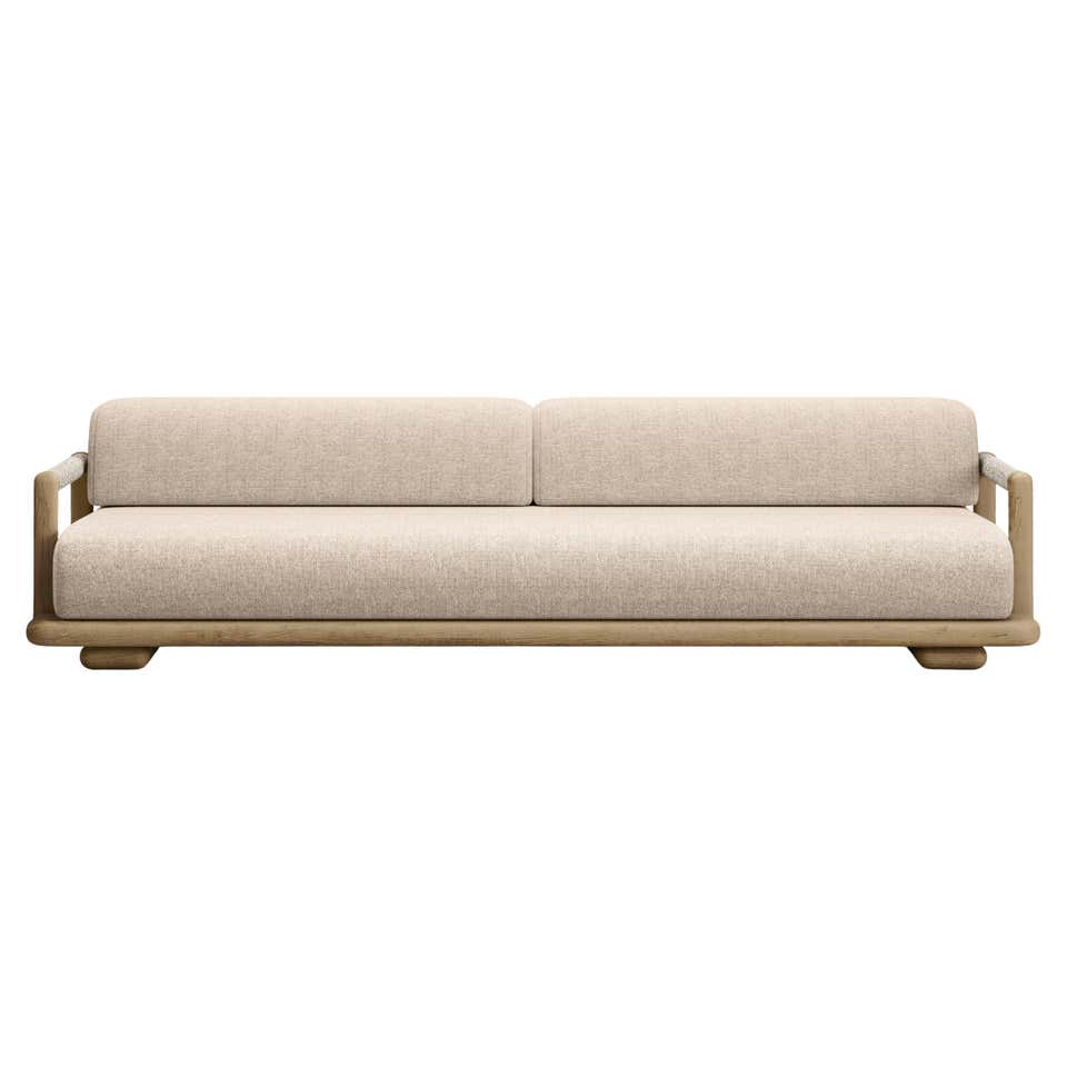 Caleo-Natural Teak, Rope And Ethereal Fabric Two-Seater Modular Sofa by ...