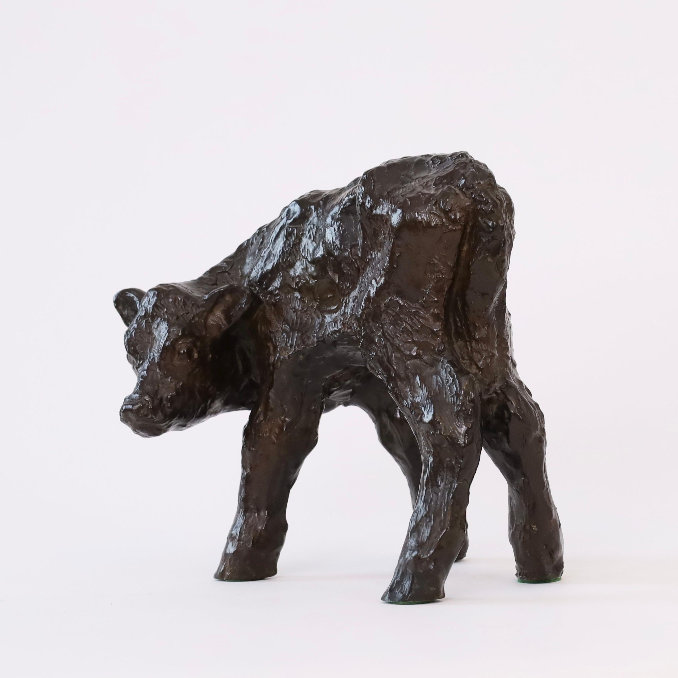 Calf sculpture designed by Gudrun Lauesen for Just Andersen, 1940s, Denmark For Sale 3