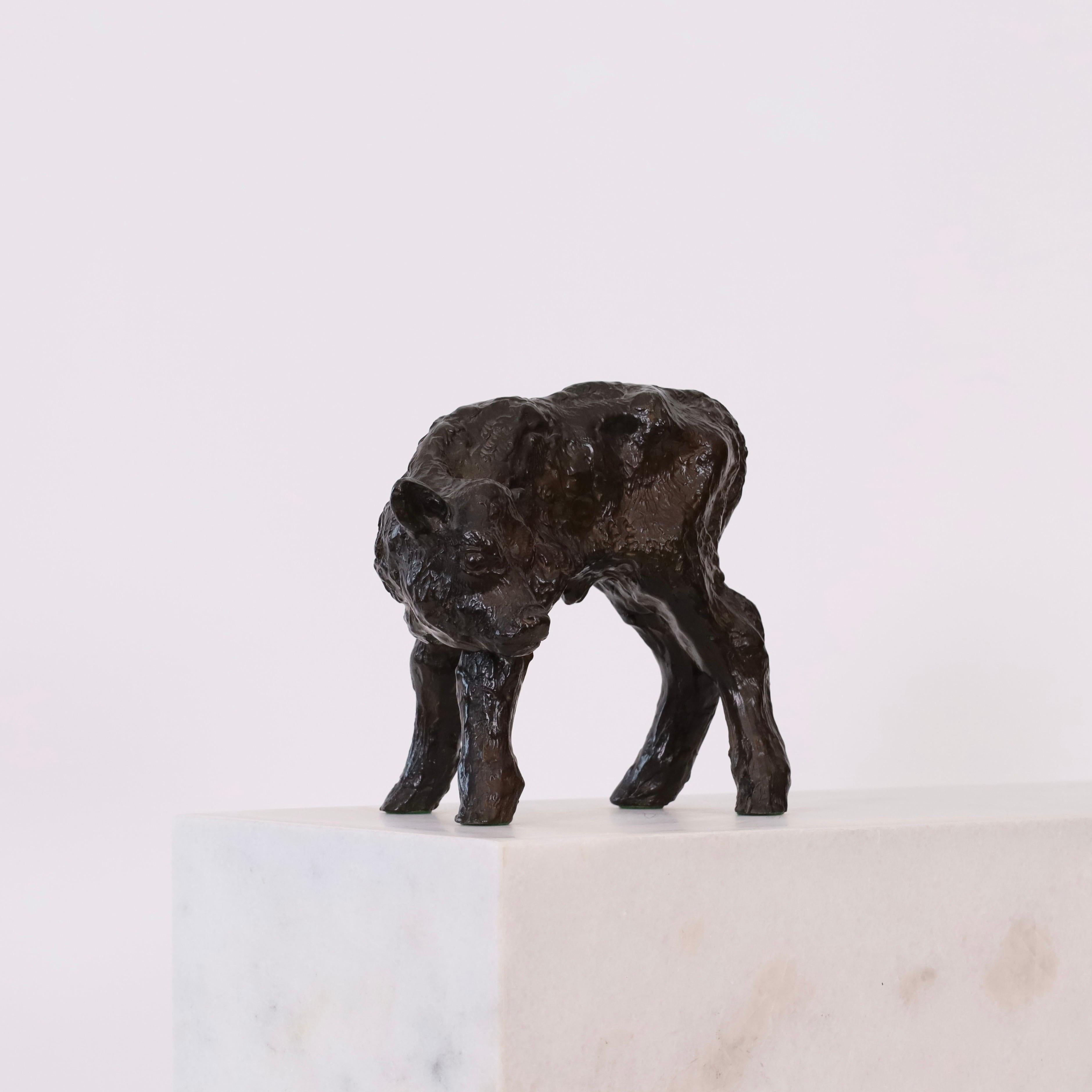 Sculpture de veau conçue par Gudrun Lauesen pour Just Andersen, années 1940, Danemark en vente 7