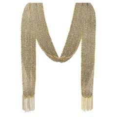 Calgaro 18 Karat zweifarbige Gold gewebte Mesh Fransenschal Halskette