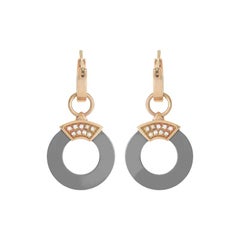 Calgaro Women's 18 Karat Multi-Gold Dangling Diamond Loop Earrings OJ510BRDR