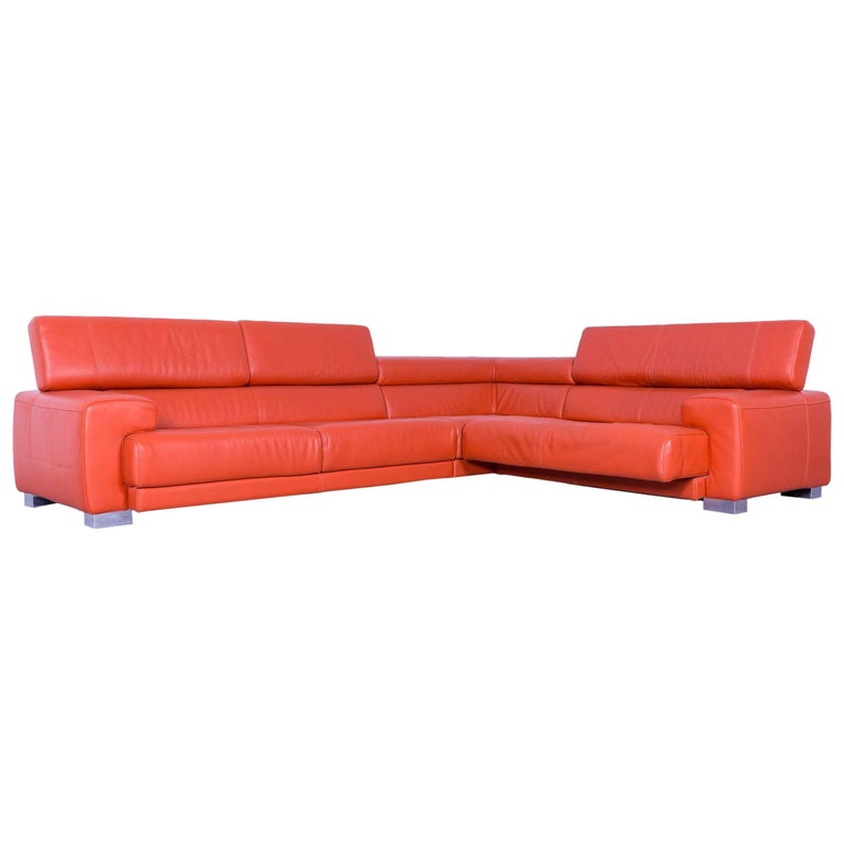 Calia Italia Leather Corner Sofa Orange Electric Function at 1stDibs | calia  italia leather sofa price, calia italia sofa, calia italia sofa price