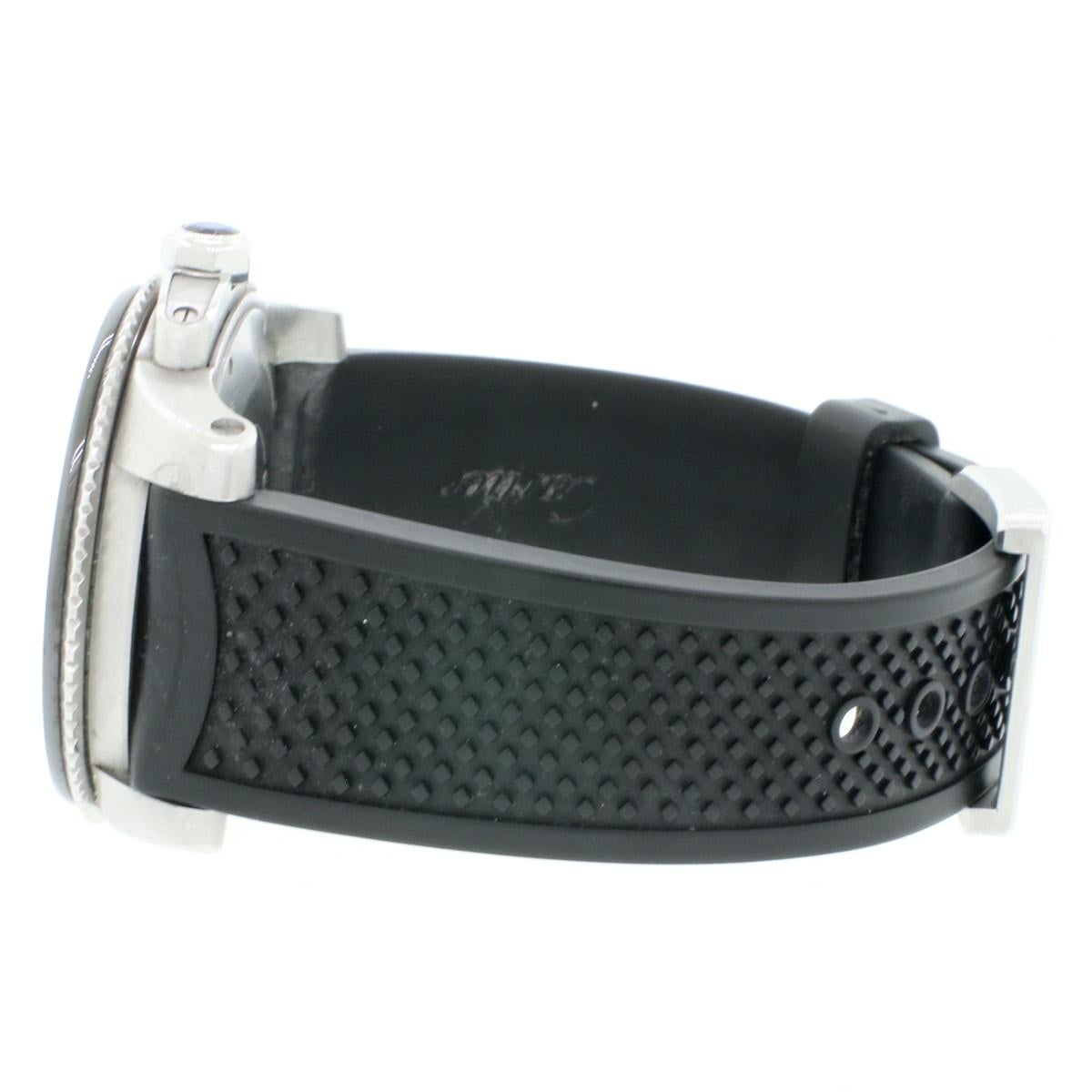 Men's Calibre de Cartier Diver Black Roman Dial Steel Watch W7100056 For Sale