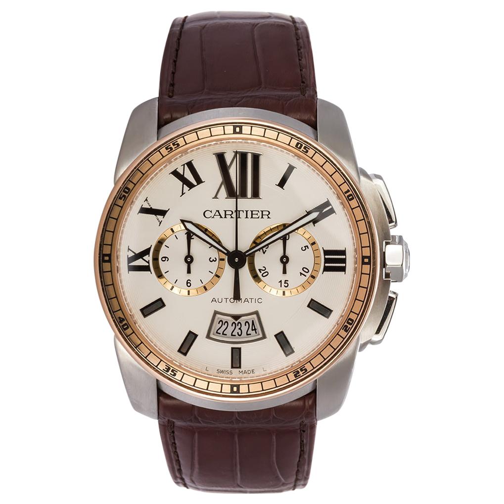 Calibre De Cartier Diver Stainless Steel and Rose Gold Watch W7100043 BNP