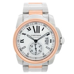 Calibre de Cartier Men's Large 2-Tone Steel and Rose Gold Watch W7100036