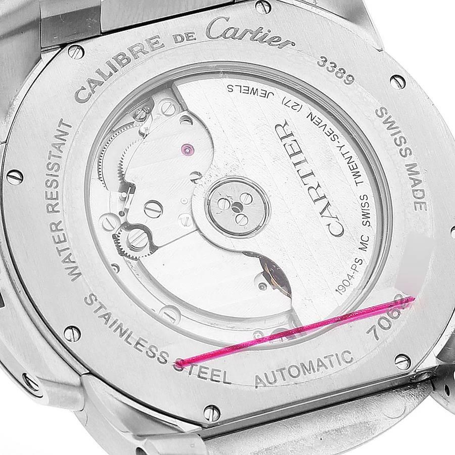 Calibre De Cartier Silver Dial Steel Automatic Mens Watch W7100015 Box Papers 3