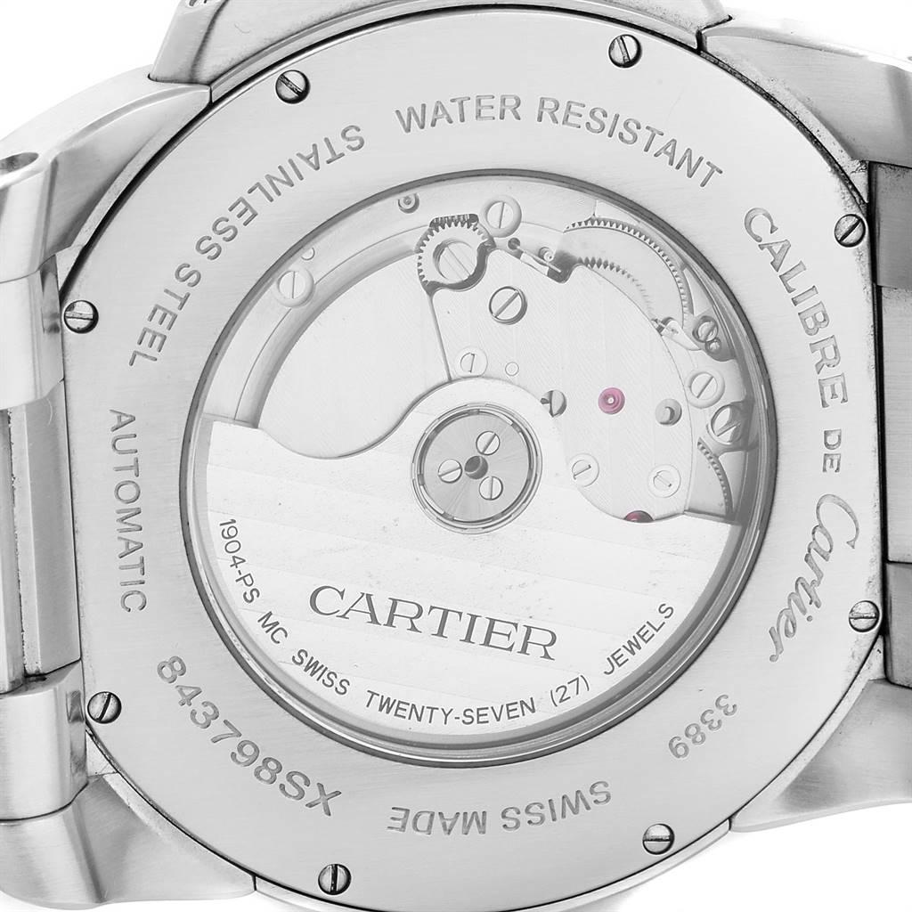 Calibre De Cartier Silver Dial Steel Automatic Men's Watch W7100015 3